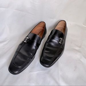Black Magnanni loafers, size 10